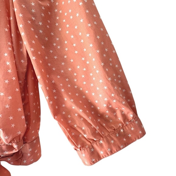 MADEWELL | NWOT STAR SCATTER PURE COTTON TOP WRAP & TIE FRONT PEACH | LARGE - Picture 5 of 12